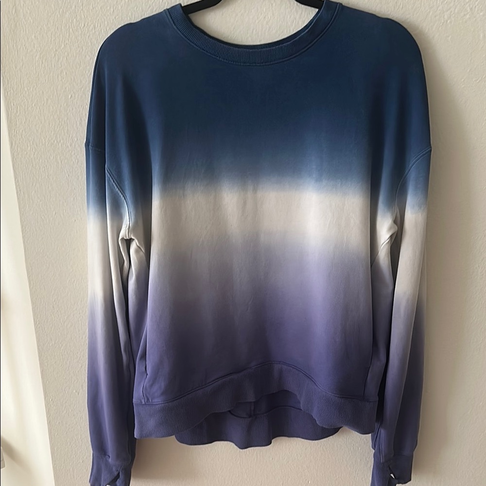 All in Motion Blue and White Crew Neck Sweater
